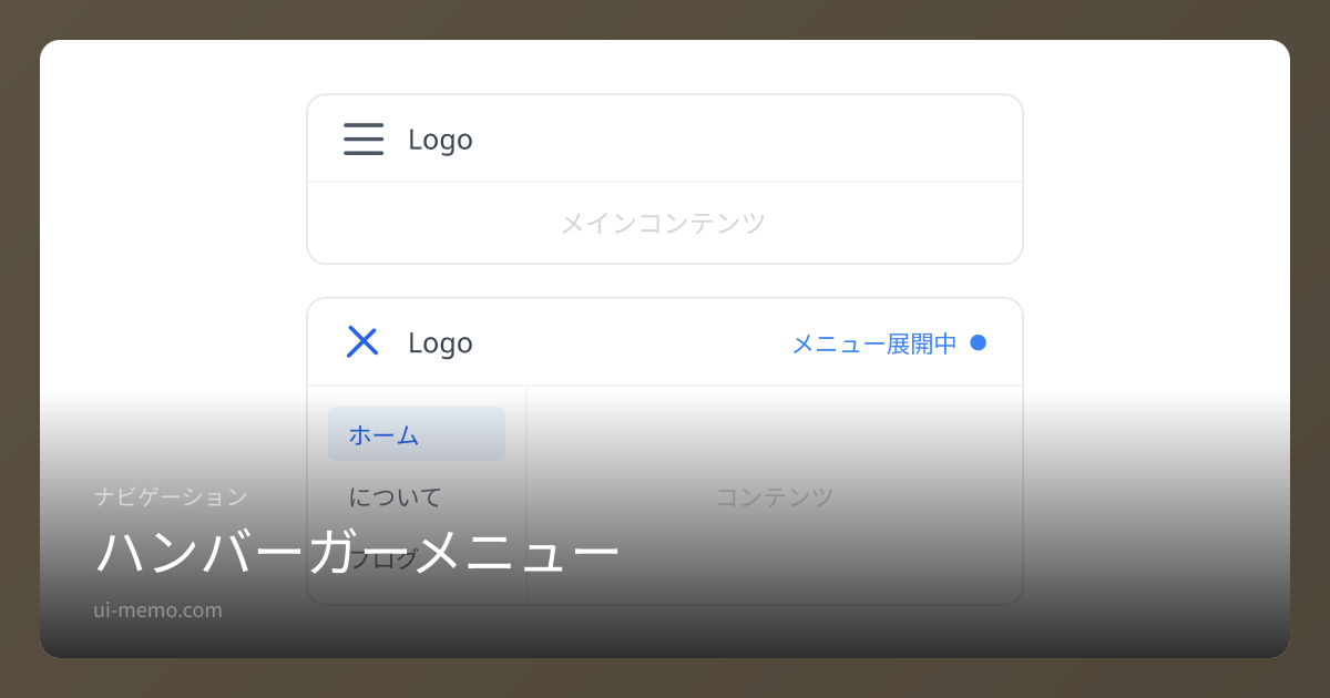 ハンバーガーメニュー（Hamburger Menu）