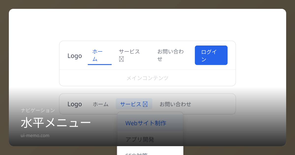 水平メニュー（Horizontal Menu）