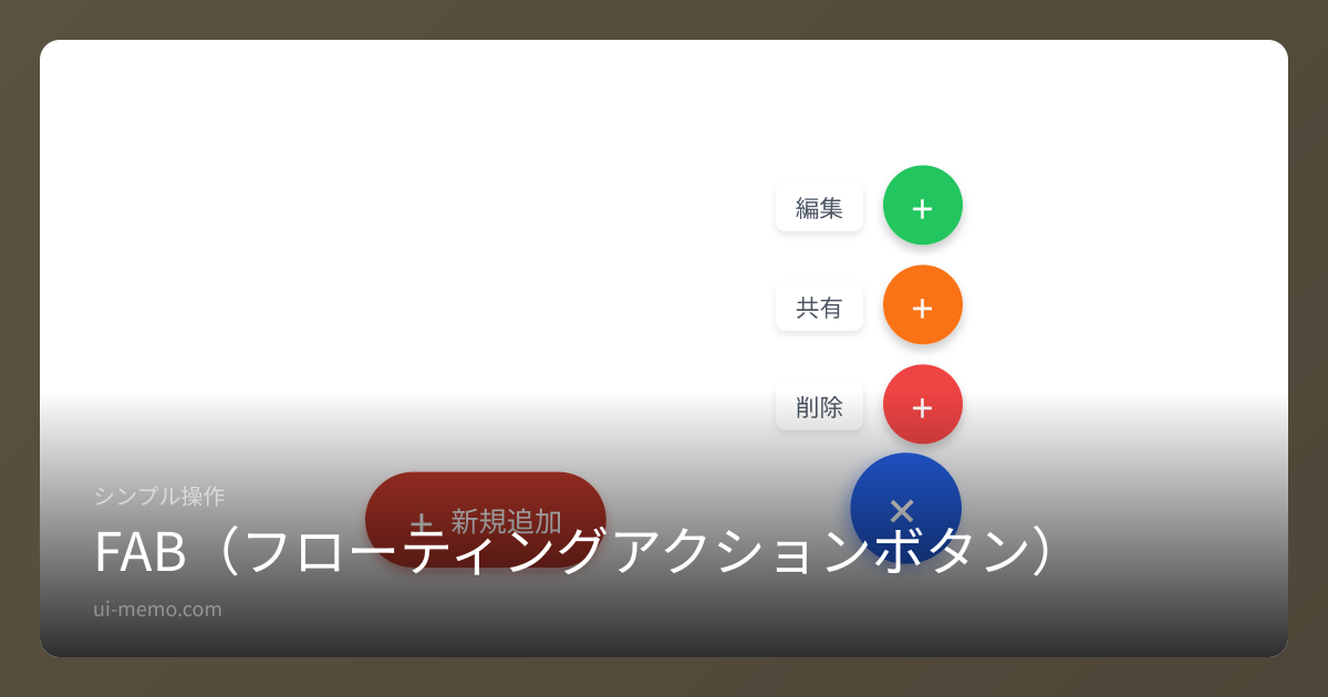 FAB（フローティングアクションボタン）